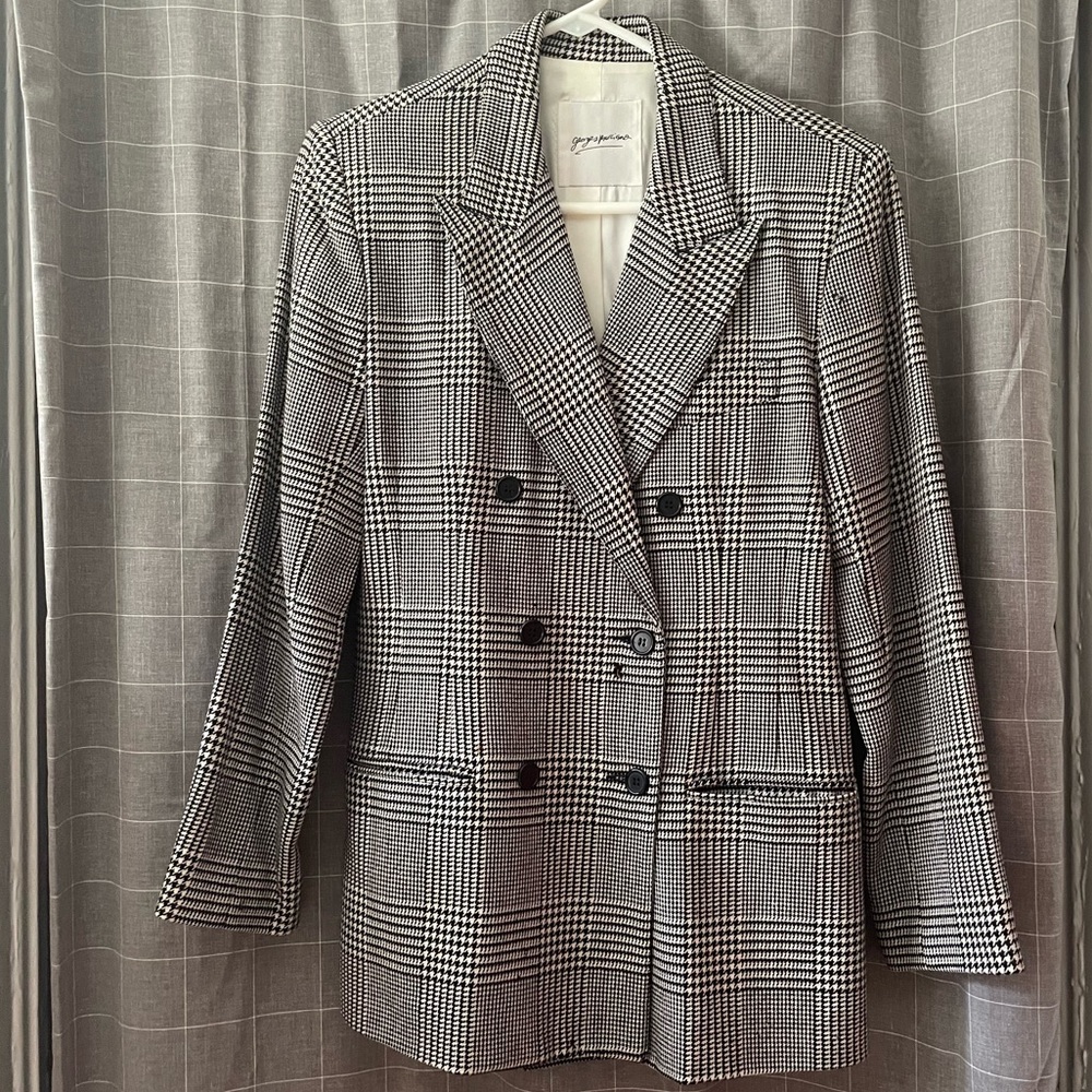 Vintage 80s Guess Georges Marciano Houndstooth Shoulder Pads Blazer (As Is)